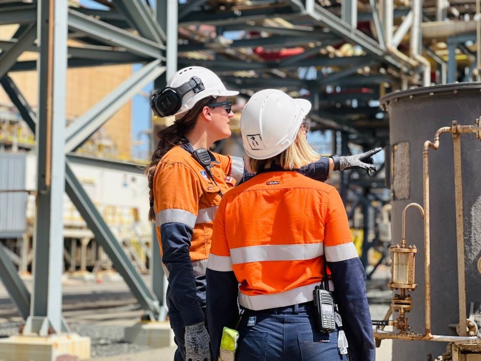 Two female engineers at Yara Pilbara's plant